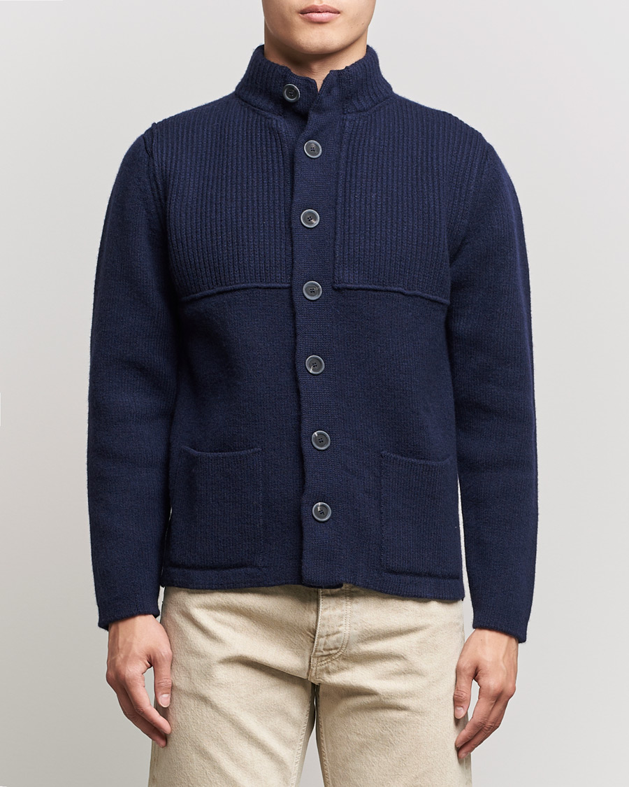Herre | Gensere | Inis Meáin | Heavy Wool Cardigan Navy