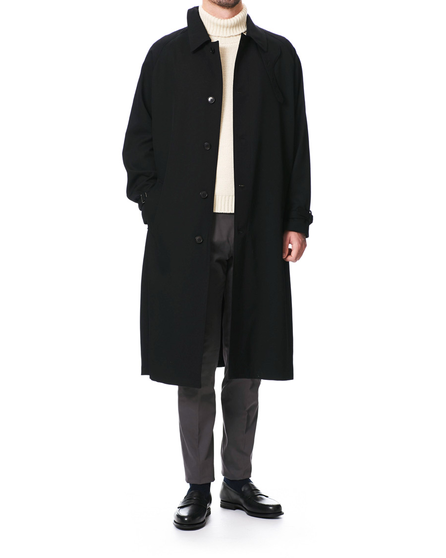 Herre | Jakker | Camoshita | Belted Wool Coat Classic Black