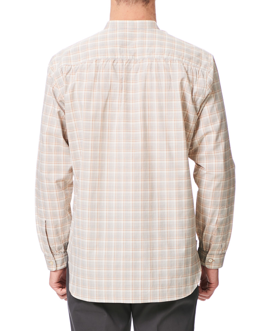 Herre | Skjorter | Camoshita | Mandarin Collar Cotton Shirt Beige Check