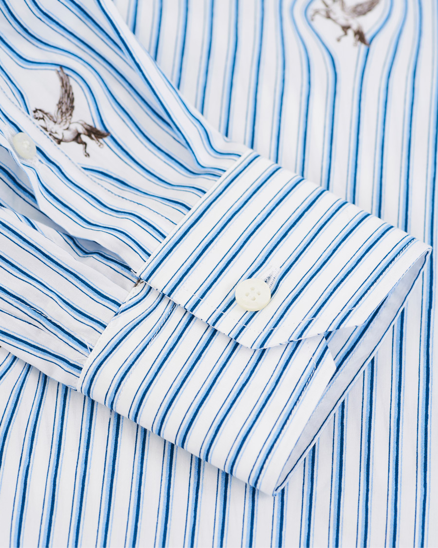 Herre | Skjorter | Etro | Mercurio Pegasus Stripe Shirt White/Blue