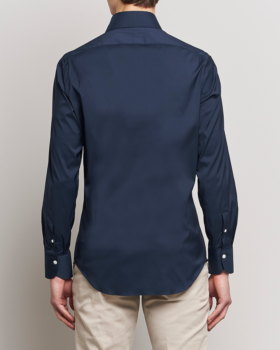 Herre | Skjorter | Finamore Napoli | Milano Slim Fit Stretch Shirt Navy