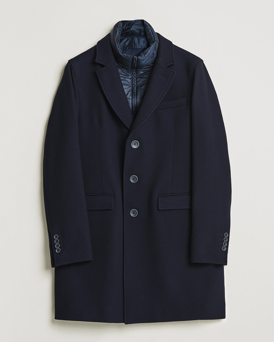 Herre | Jakker | Herno | Wool Zip Coat Navy