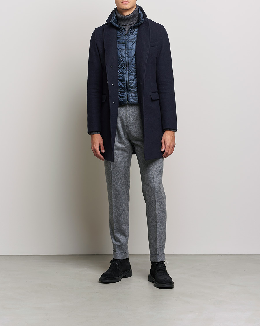 Herre | Jakker | Herno | Wool Zip Coat Navy