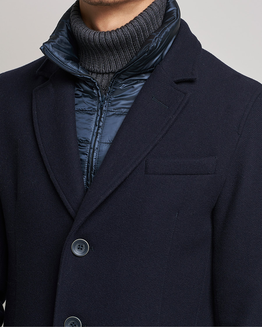 Herre | Jakker | Herno | Wool Zip Coat Navy