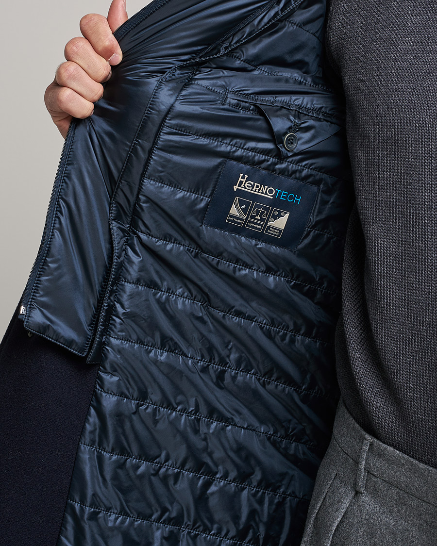 Herre | Jakker | Herno | Wool Zip Coat Navy