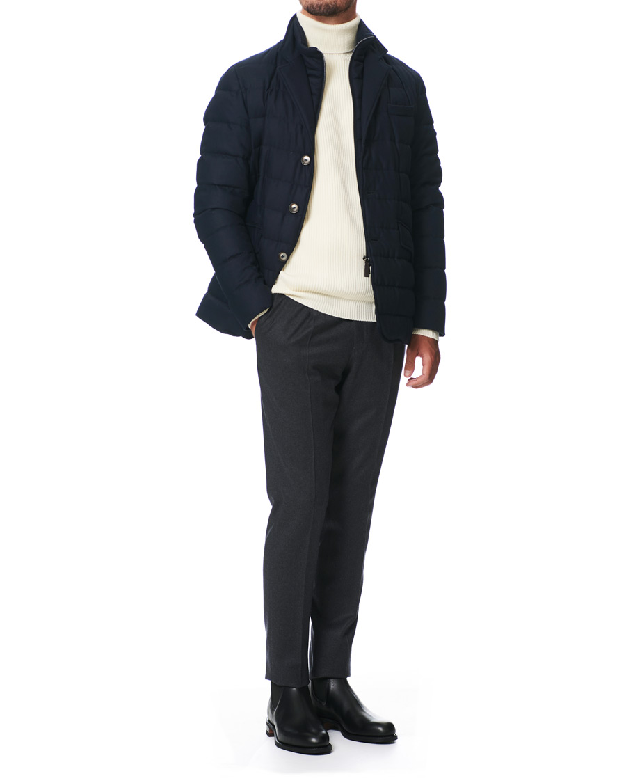 Herre | Jakker | Herno | Flannel Down Jacket Navy