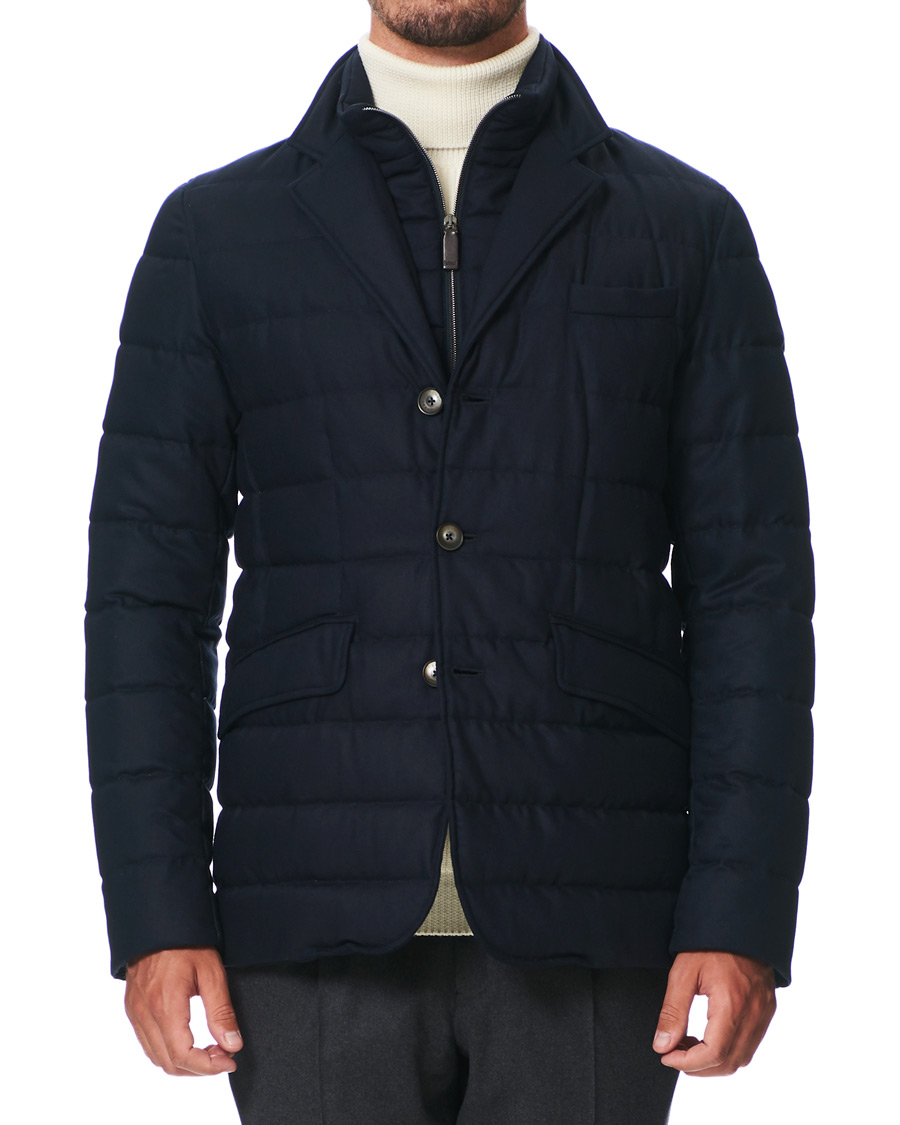 Herre | Jakker | Herno | Flannel Down Jacket Navy
