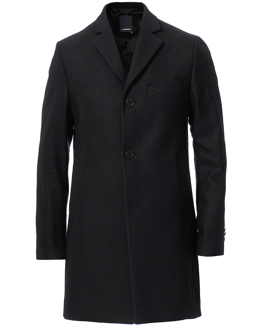 Herre | Jakker | J.Lindeberg | Wolger Compact Melton Coat Black