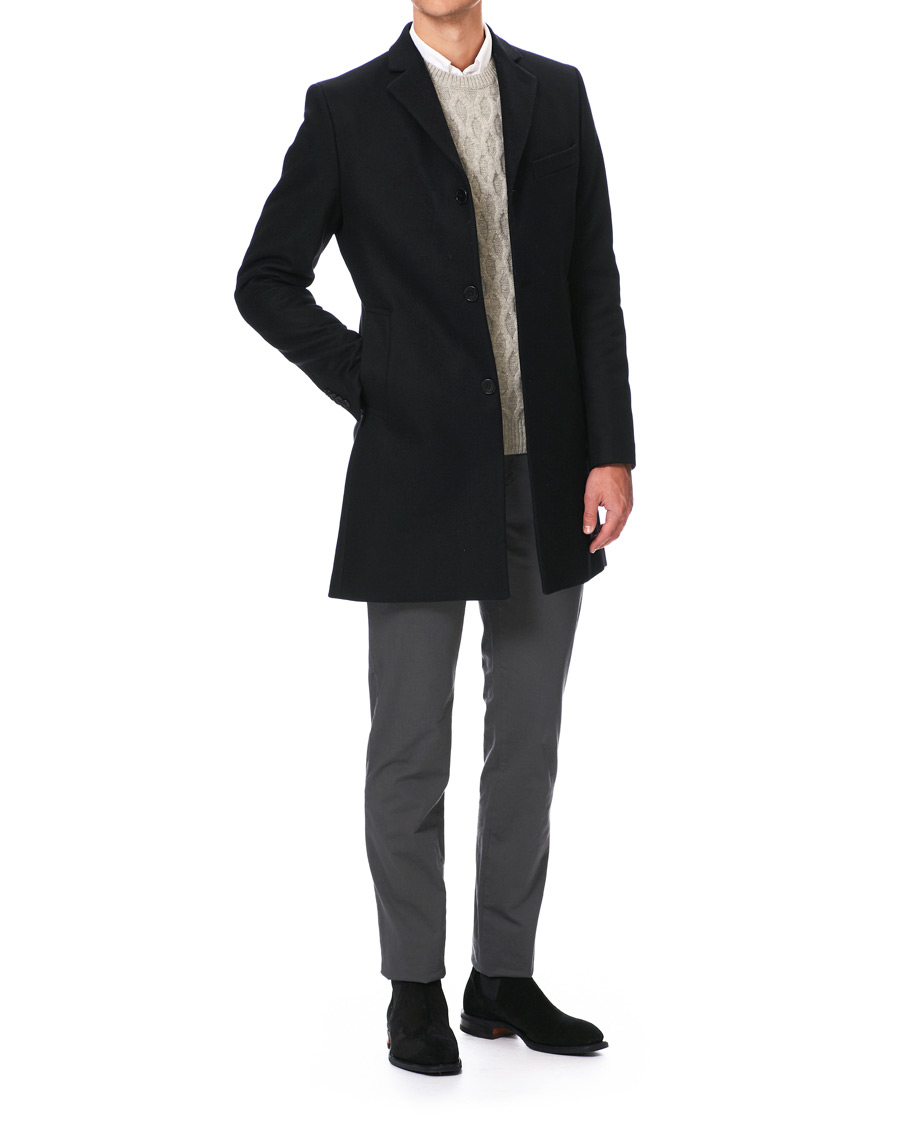 Herre | Jakker | J.Lindeberg | Wolger Compact Melton Coat Black