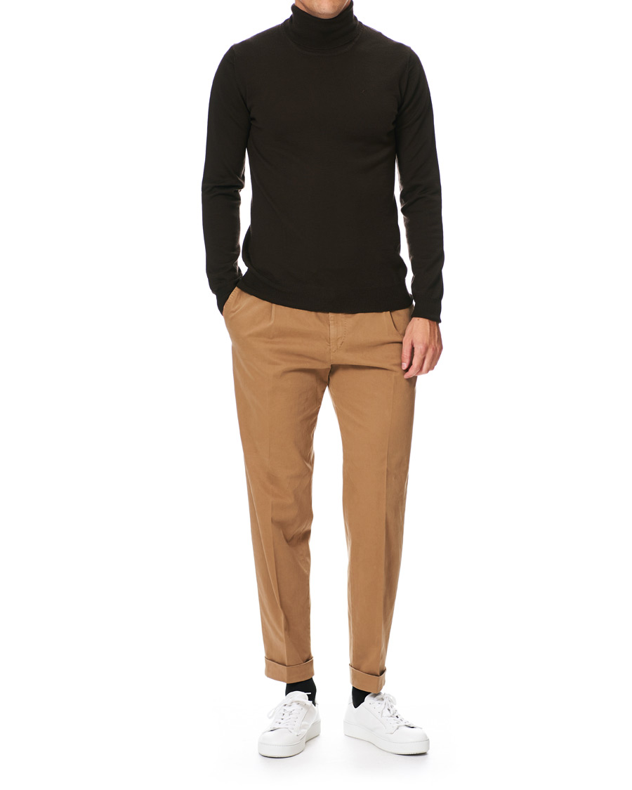 Herre | Gensere | J.Lindeberg | Lyd True Merino Polo Dark Brown