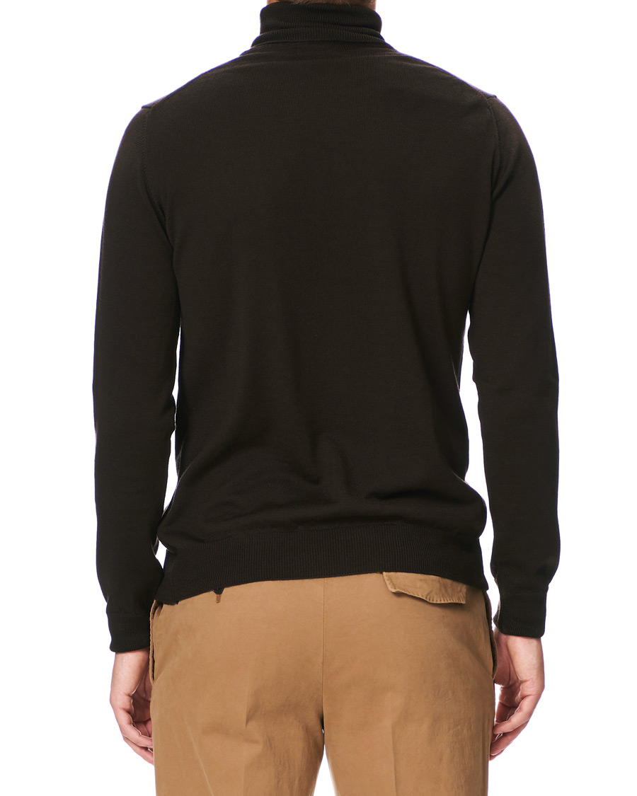 Herre | Gensere | J.Lindeberg | Lyd True Merino Polo Dark Brown