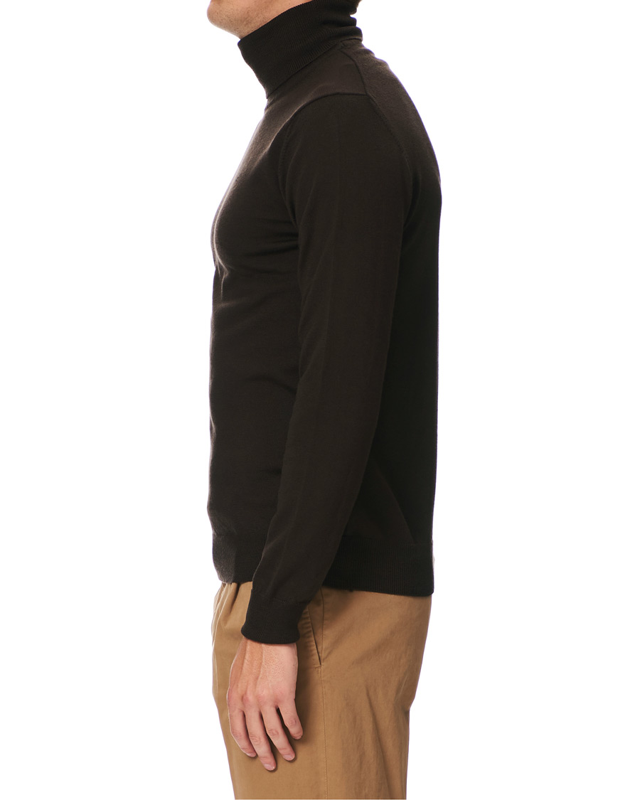 Herre | Gensere | J.Lindeberg | Lyd True Merino Polo Dark Brown