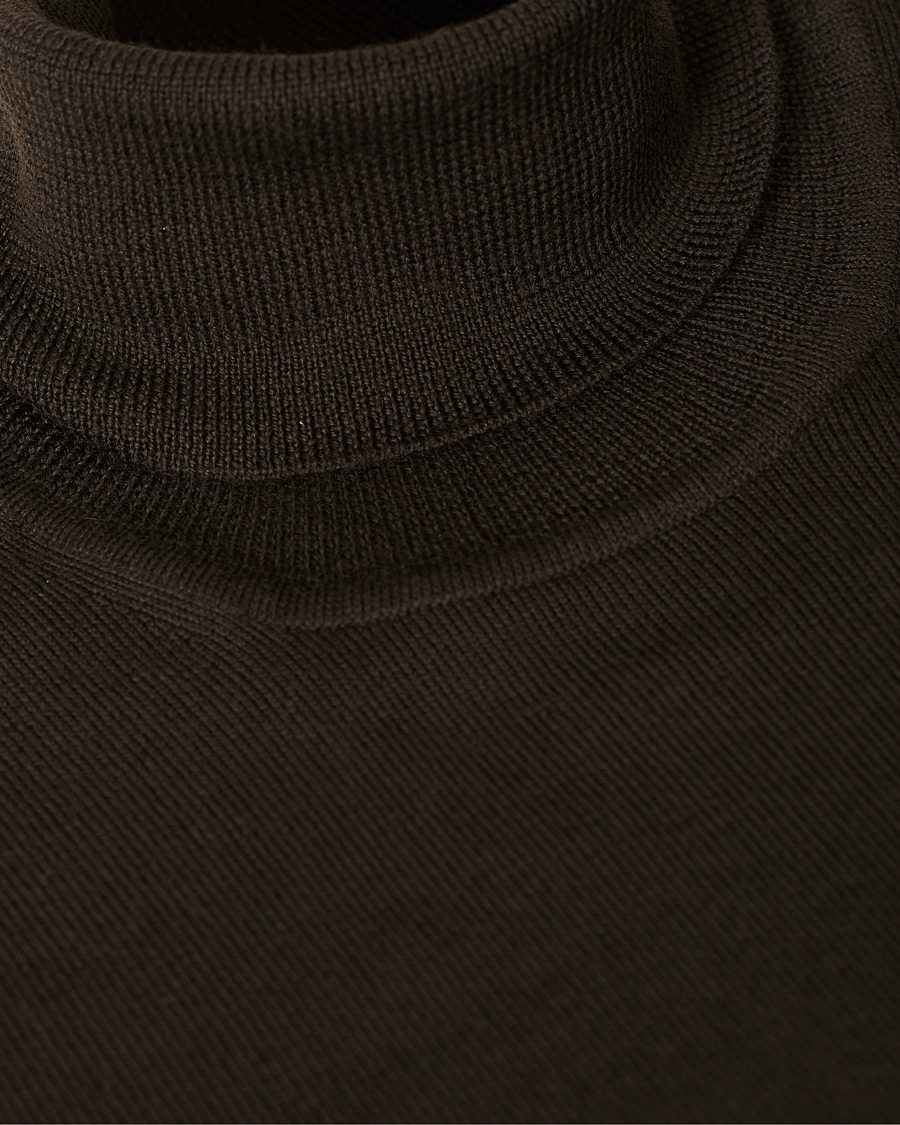 Herre | Gensere | J.Lindeberg | Lyd True Merino Polo Dark Brown