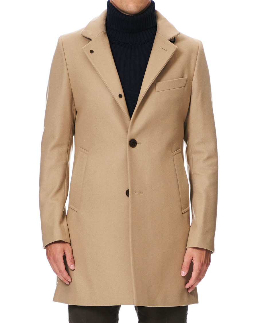 Herre | Jakker | J.Lindeberg | Holger Compact Melton Coat Sand