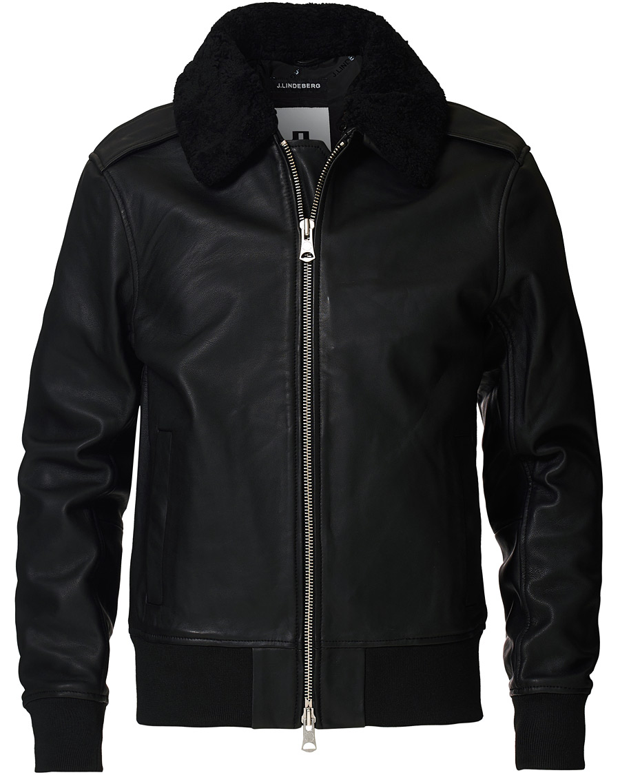 Herre | Jakker | J.Lindeberg | Tarrel Shearling Leather Jacket Black