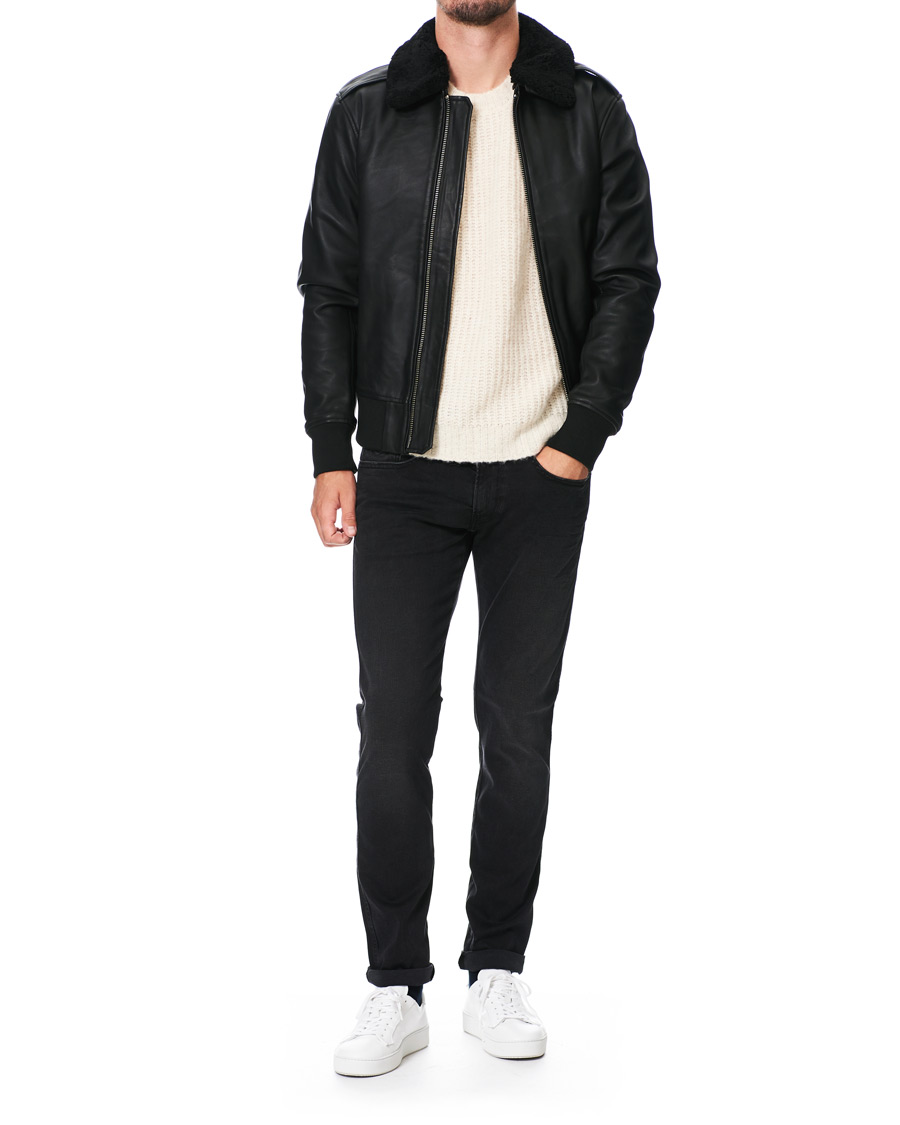 Herre | Jakker | J.Lindeberg | Tarrel Shearling Leather Jacket Black