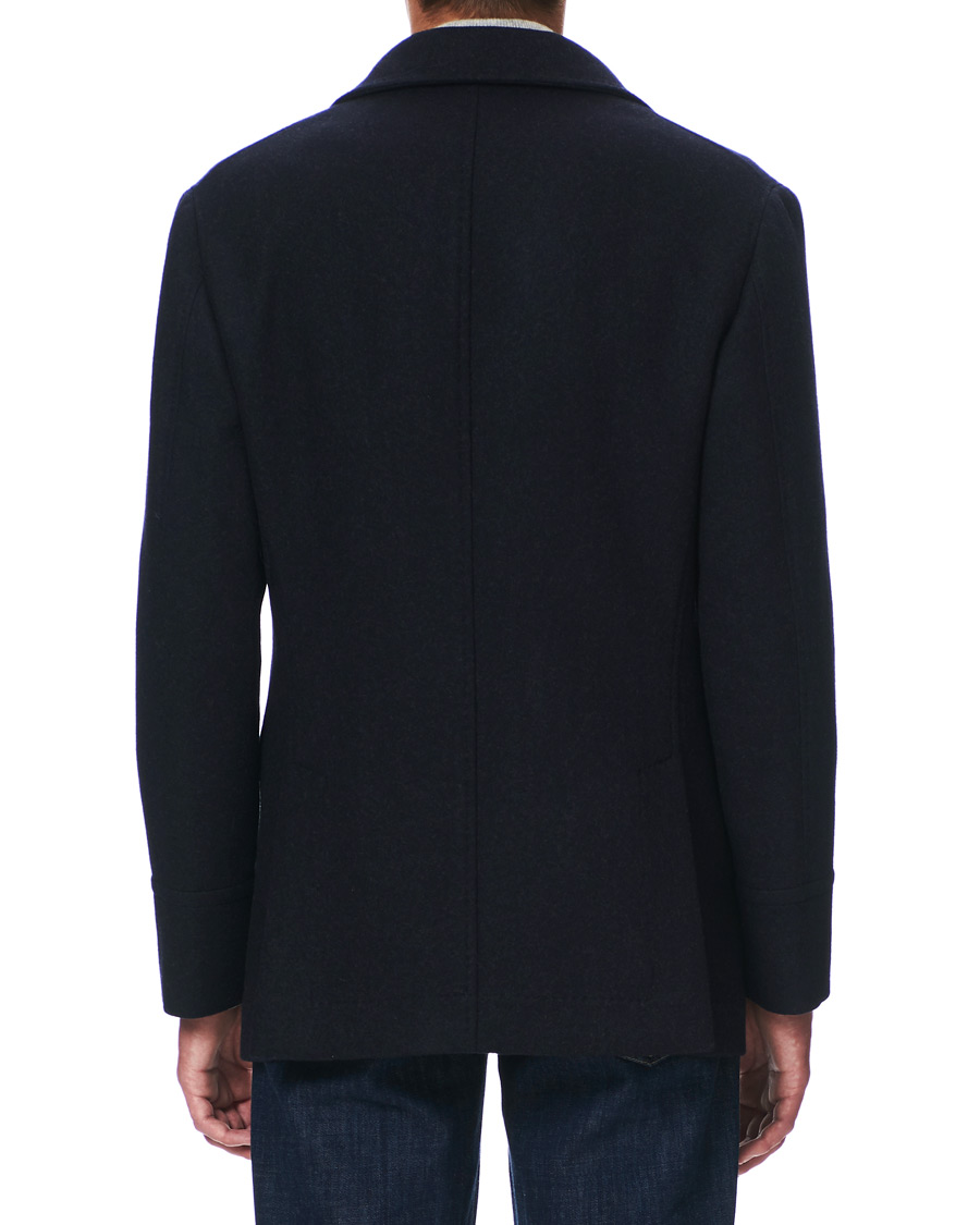 Herre | Jakker | Brunello Cucinelli | Double Breasted Wool Coat Navy