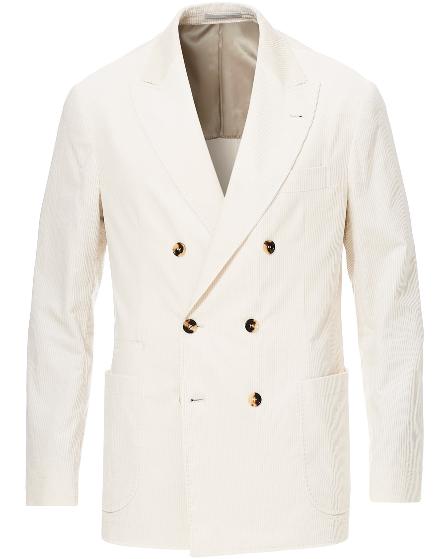 Herre | Dressjakker | Brunello Cucinelli | Sea Island Cotton Corduroy Blazer Winter White