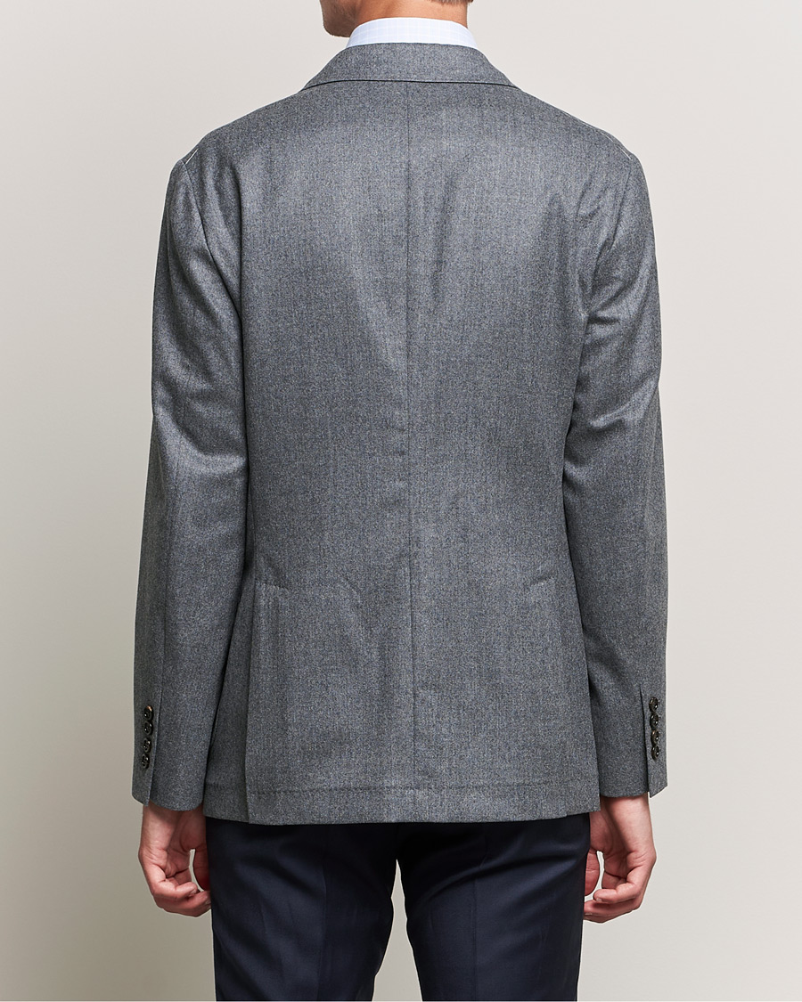 Herre | Dressjakker | Brunello Cucinelli | Double Breasted Flannel Blazer Grey Melange