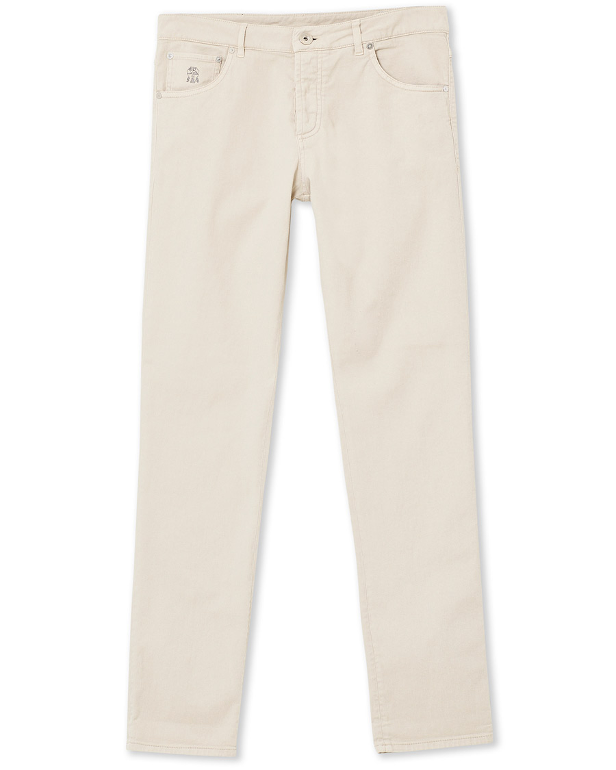 Herre | Bukser | Brunello Cucinelli | Slim Fit 5-Pocket Twill Pants Light Beige