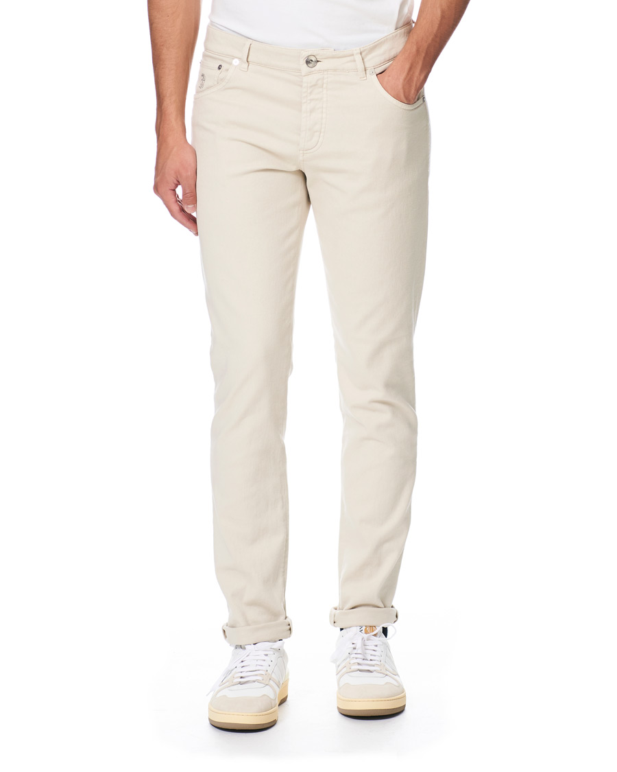 Herre | Bukser | Brunello Cucinelli | Slim Fit 5-Pocket Twill Pants Light Beige