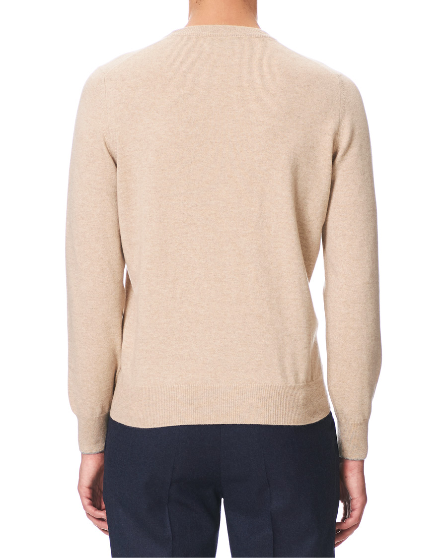 Herre | Gensere | Brunello Cucinelli | Cashmere Contrast Crew Neck Sweater Beige