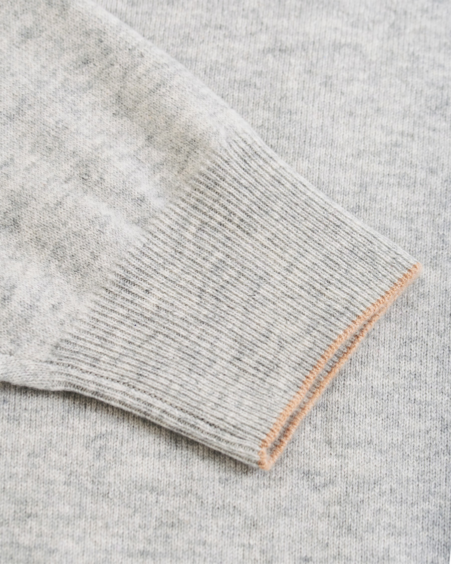Herre | Gensere | Brunello Cucinelli | 2 Ply Cashmere Half Zip Light Grey