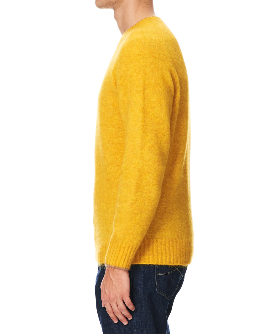 Herre | Gensere | Brunello Cucinelli | Soft Mohair Crew Neck Sweater Yellow