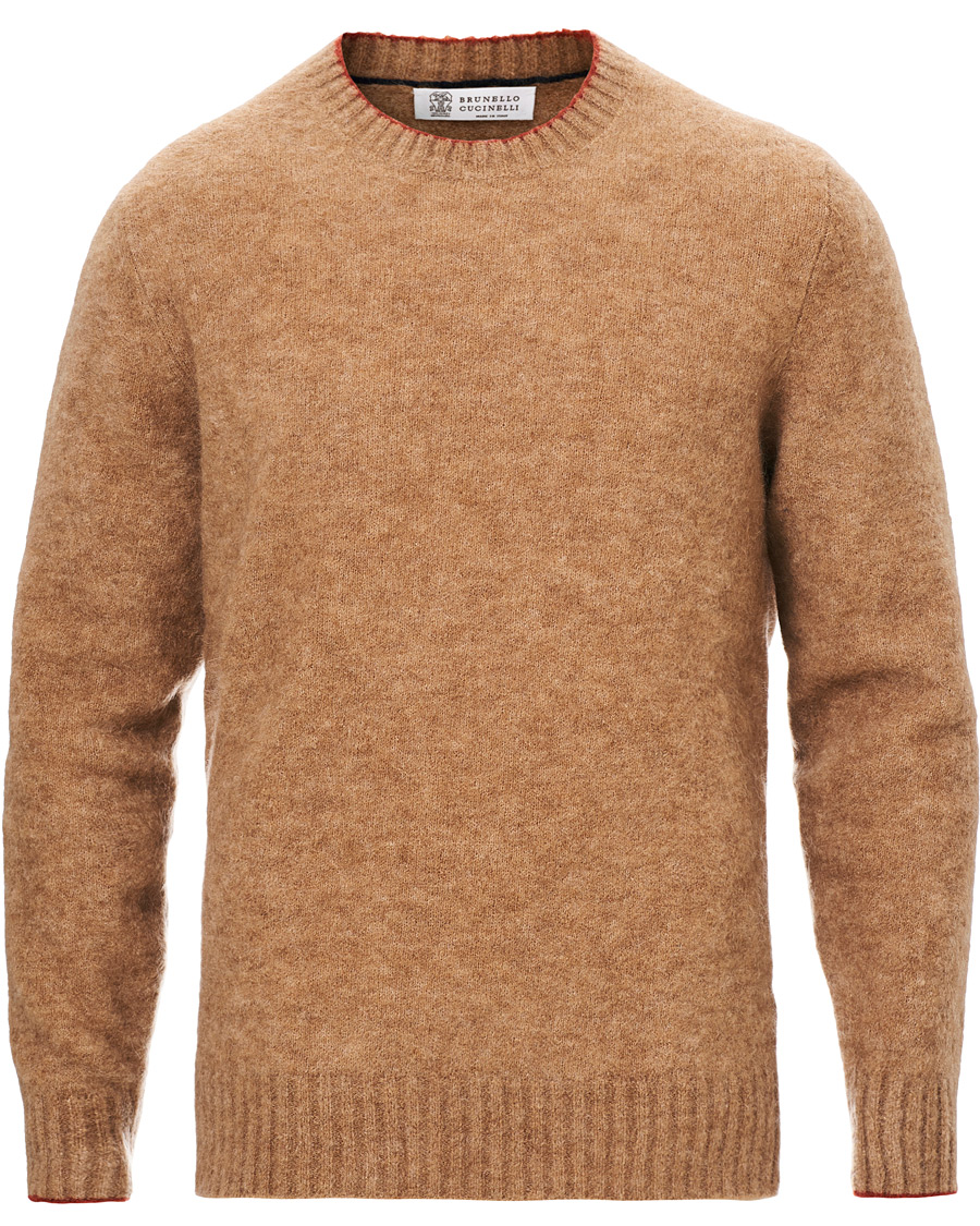 Herre | Gensere | Brunello Cucinelli | Soft Mohair Crew Neck Sweater Brown