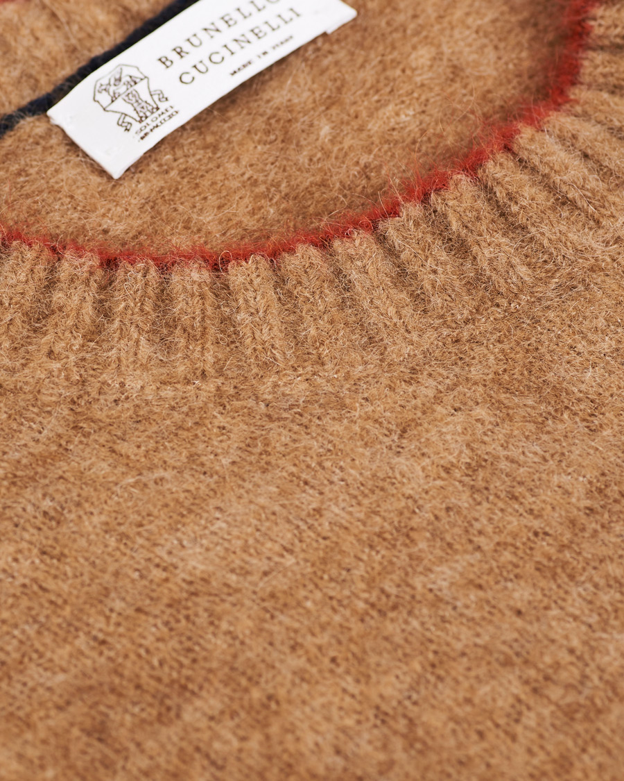 Herre | Gensere | Brunello Cucinelli | Soft Mohair Crew Neck Sweater Brown