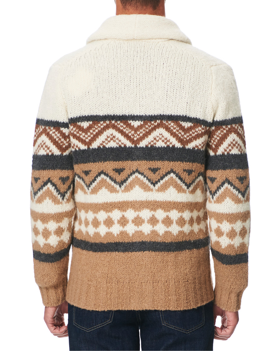 Herre | Gensere | Brunello Cucinelli | Alpaca Shawl Collar Cardigan Brown/White