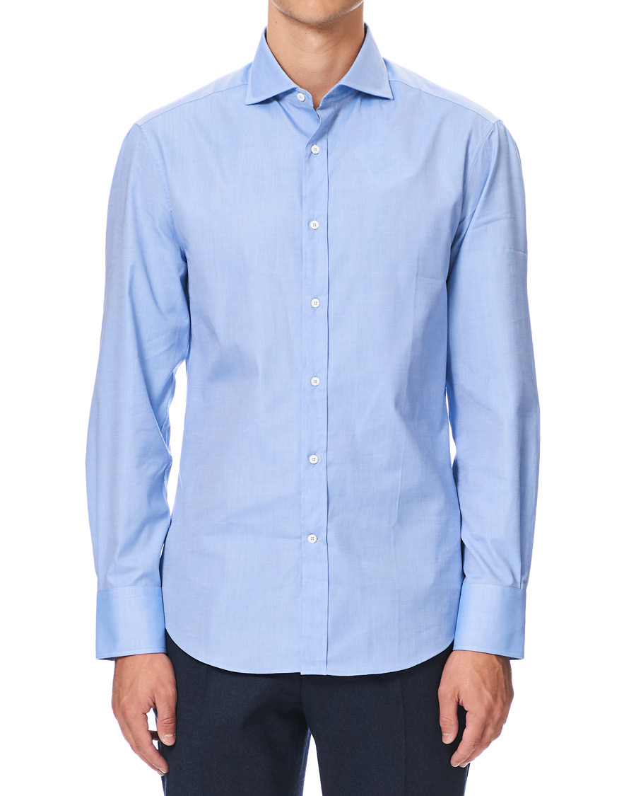 Herre | Skjorter | Brunello Cucinelli | Slim Fit Twill Shirt Blue