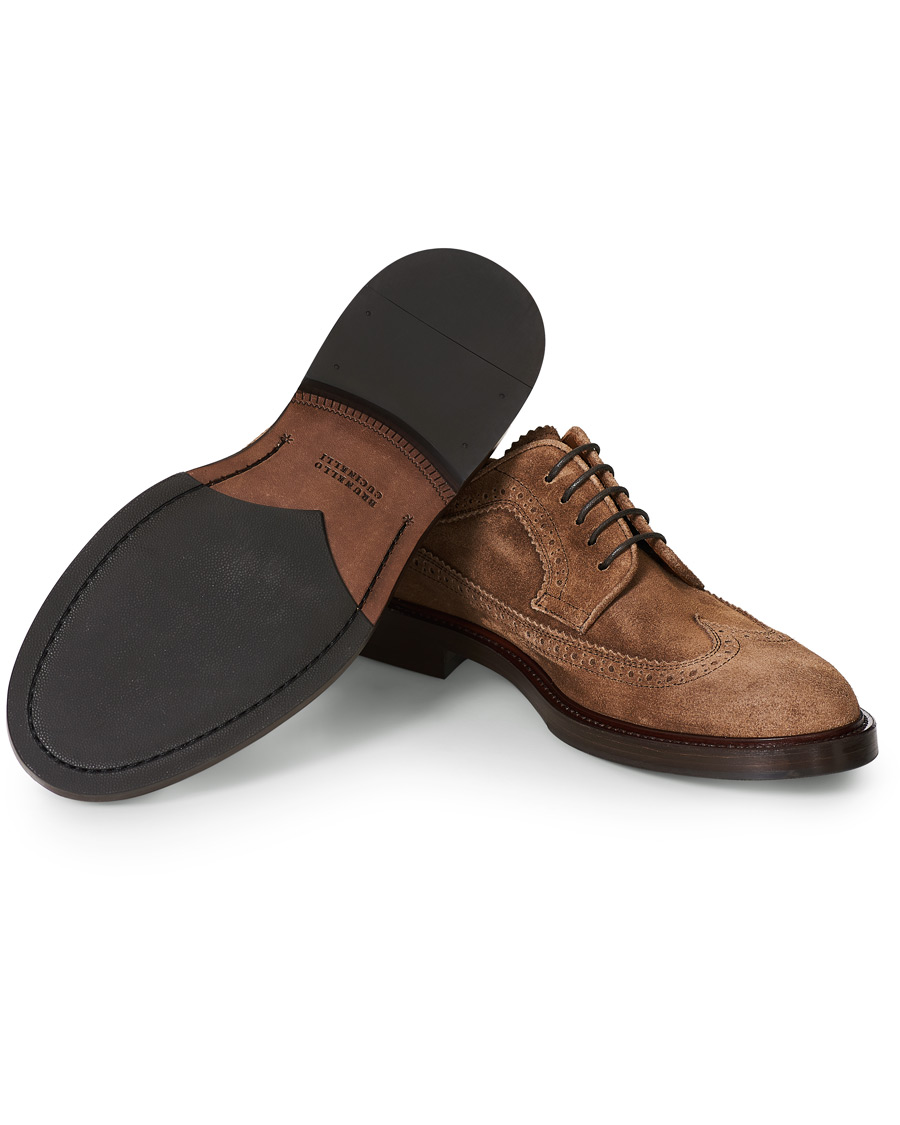 Herre | Brunello Cucinelli Longwing Brogue Brown Suede | Brunello Cucinelli | Longwing Brogue Brown Suede