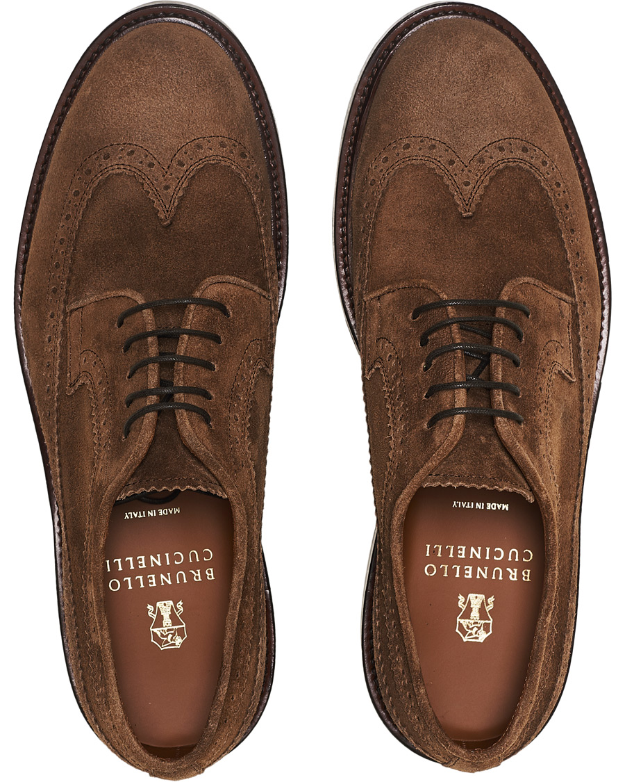 Herre | Brunello Cucinelli Longwing Brogue Brown Suede | Brunello Cucinelli | Longwing Brogue Brown Suede