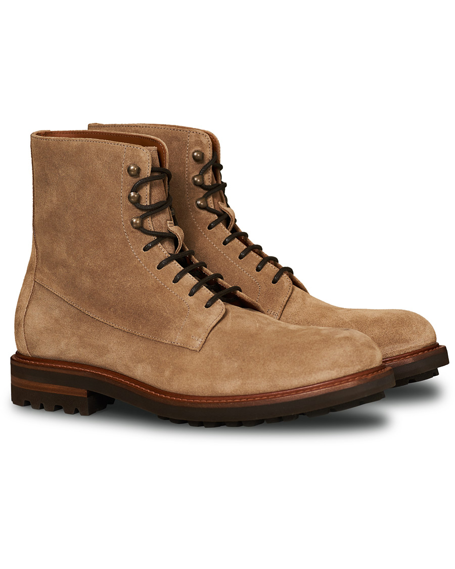 Herre | Brunello Cucinelli Plain Toe Leather Boot Sand Suede | Brunello Cucinelli | Plain Toe Leather Boot Sand Suede