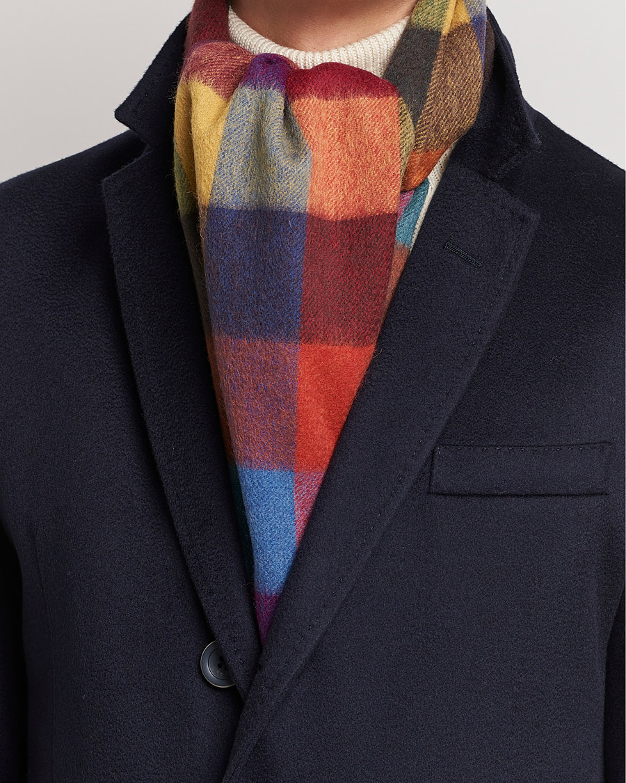 Herre | Skjerf | Amanda Christensen | Merino Wool Block Check Scarf Multi