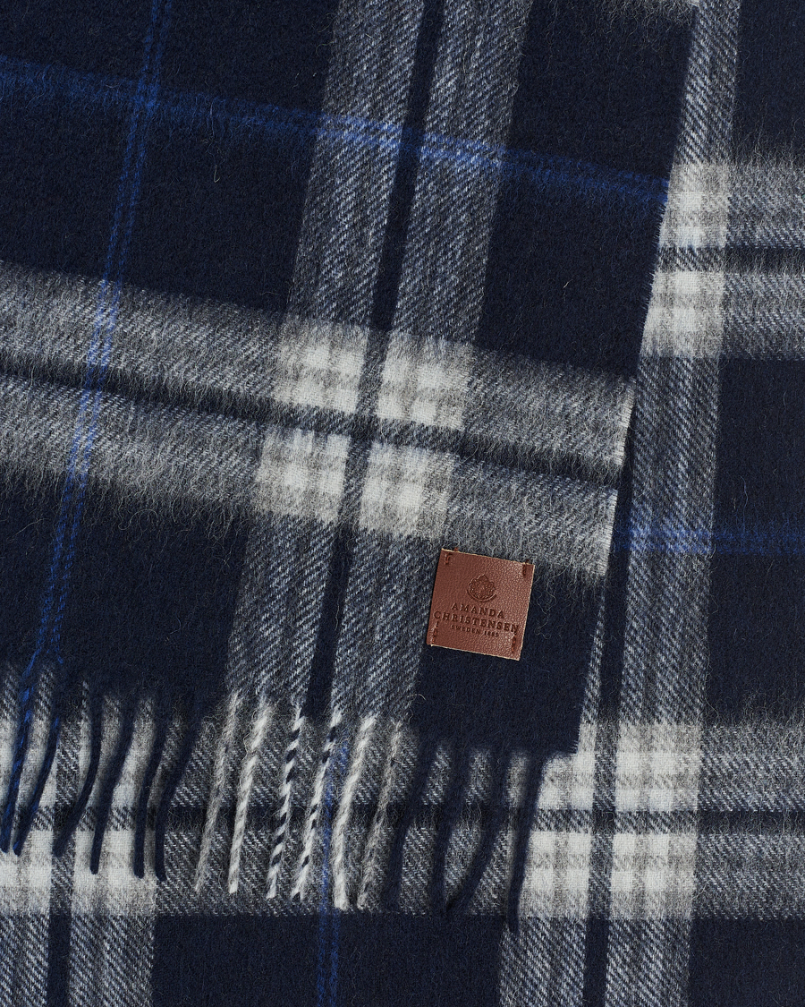 Herre | Amanda ChristensenWool Check ScarfNavy | Amanda Christensen | Amanda ChristensenWool Check ScarfNavy