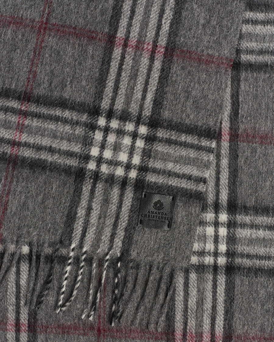 Herre | Amanda Christensen Merino Wool Check Scarf Grey | Amanda Christensen | Merino Wool Check Scarf Grey