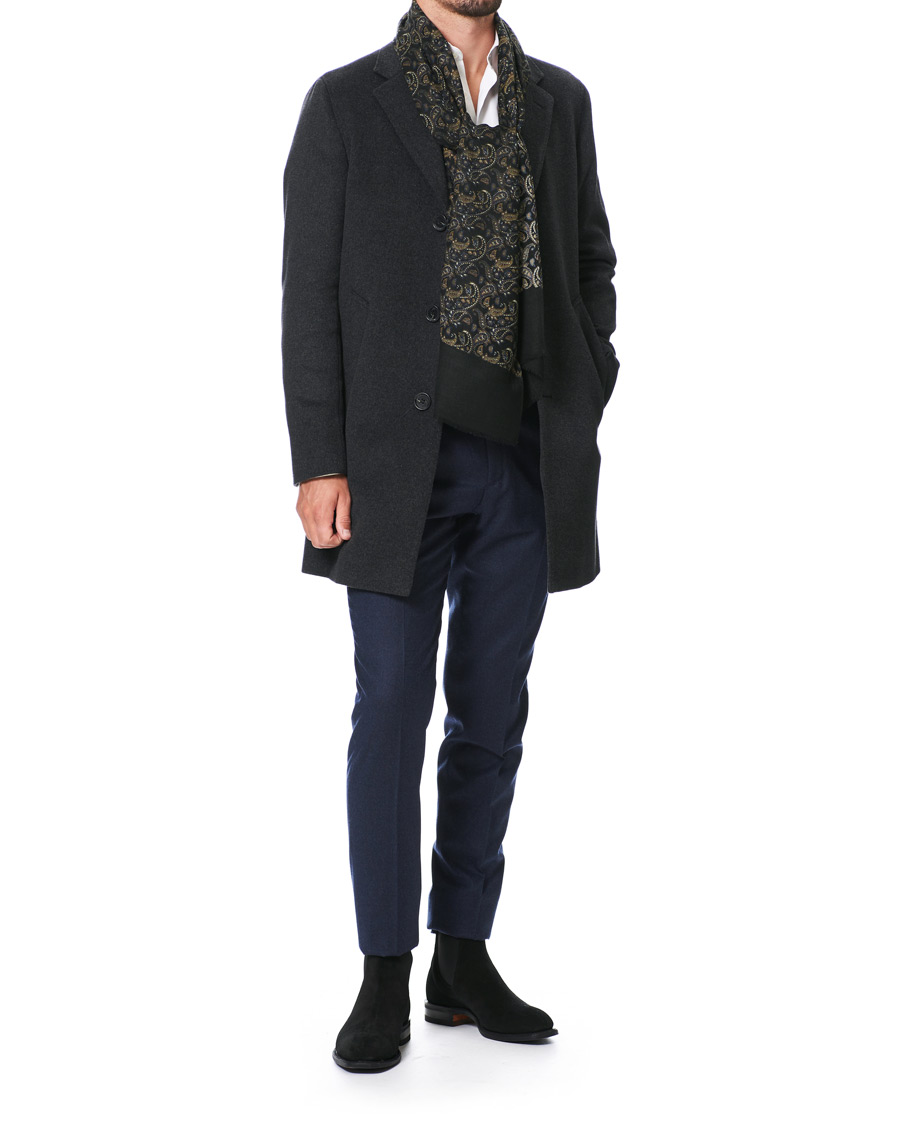 Herre | Amanda Christensen Paisley Printed Scarf Black | Amanda Christensen | Paisley Printed Scarf Black
