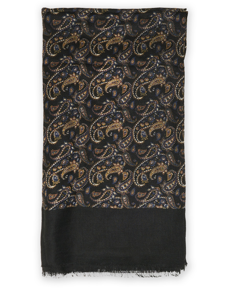 Herre | Amanda Christensen Paisley Printed Scarf Black | Amanda Christensen | Paisley Printed Scarf Black