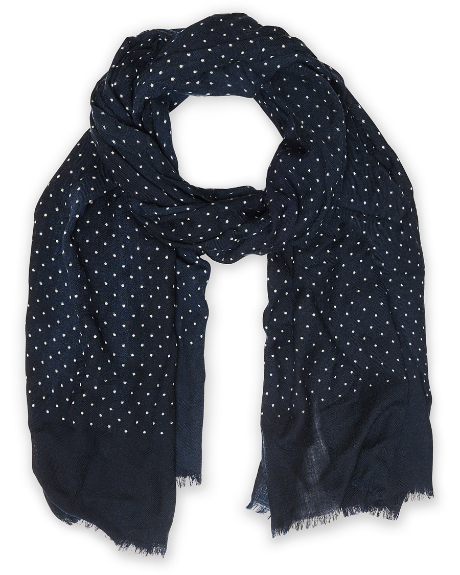 Herre | Amanda Christensen Wool Dot Scarf Navy | Amanda Christensen | Wool Dot Scarf Navy