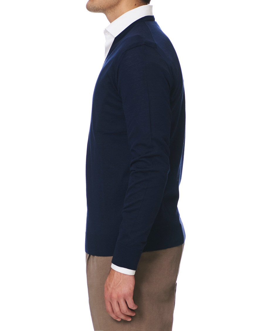 Herre | Gensere | Lanvin | V-Neck Merino Navy Blue