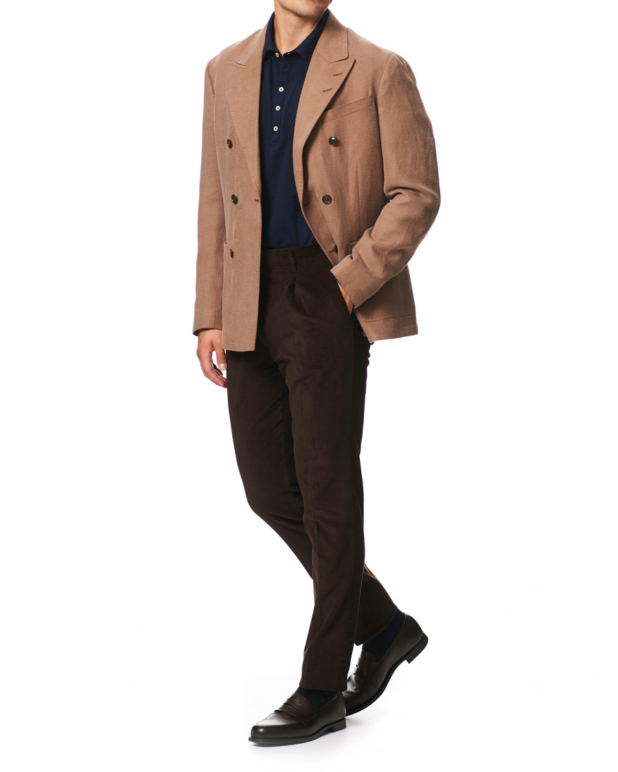 Herre | Gensere | Massimo Alba | Ischia Cotton/Cashmere Long Sleeve Polo Blue Navy