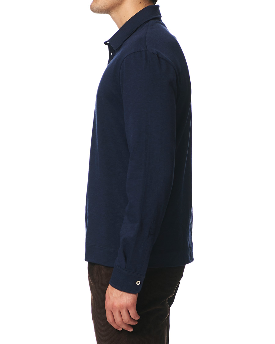 Herre | Gensere | Massimo Alba | Ischia Cotton/Cashmere Long Sleeve Polo Blue Navy