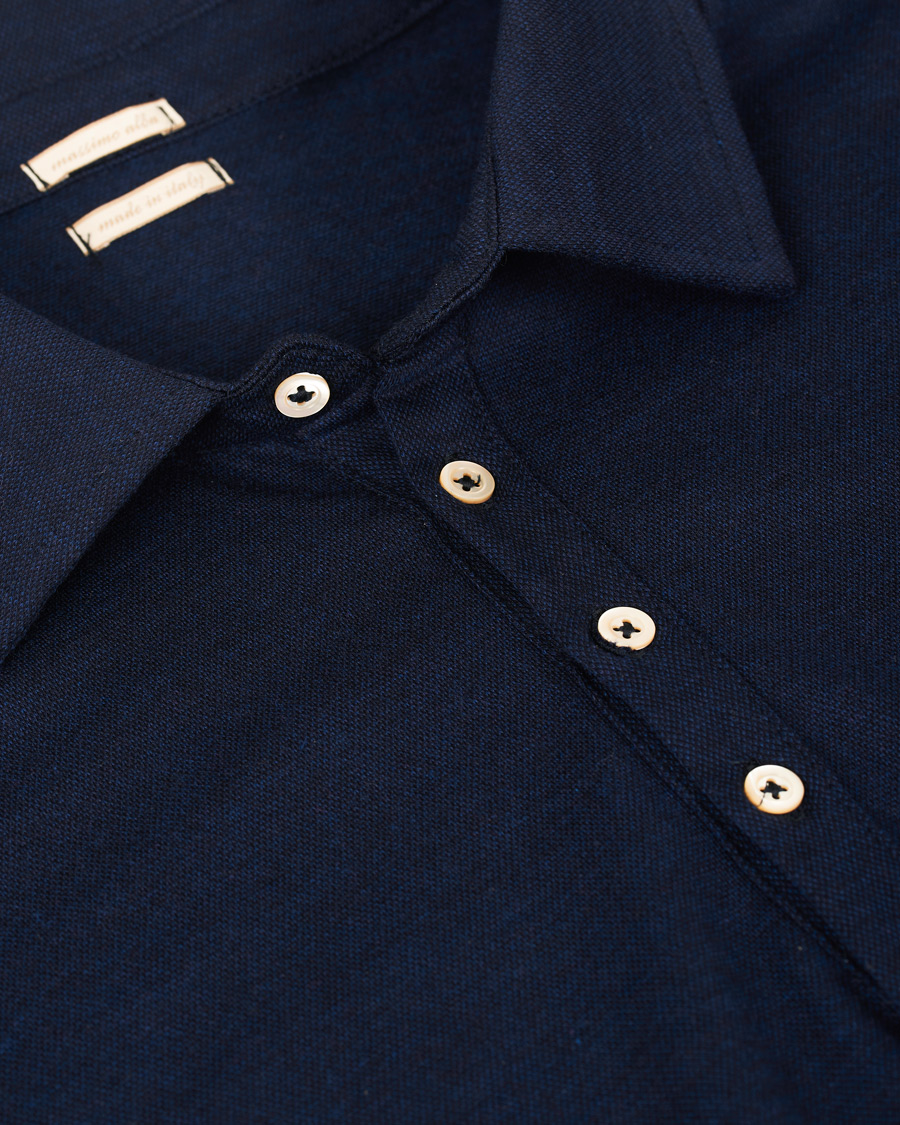 Herre | Gensere | Massimo Alba | Ischia Cotton/Cashmere Long Sleeve Polo Blue Navy