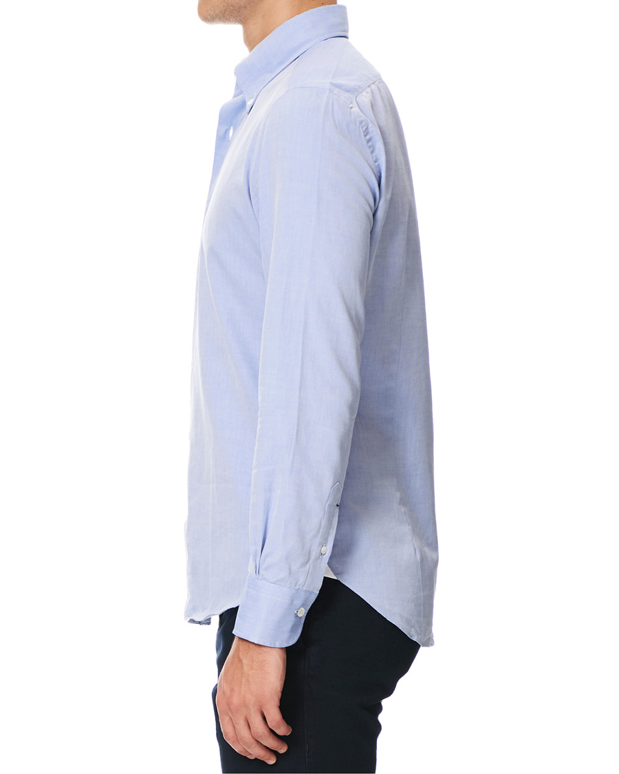 Herre | Skjorter | Mazzarelli | Soft Oxford Button Down Shirt Blue