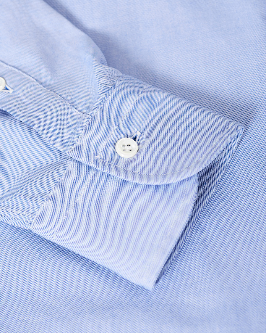 Herre | Skjorter | Mazzarelli | Soft Oxford Button Down Shirt Blue