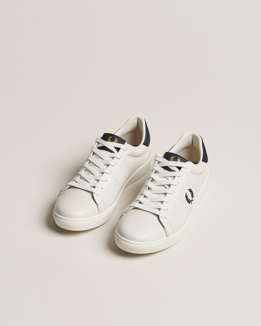 Herre | Sneakers | Fred Perry | Spencer Leather Sneakers Porcelain/Navy
