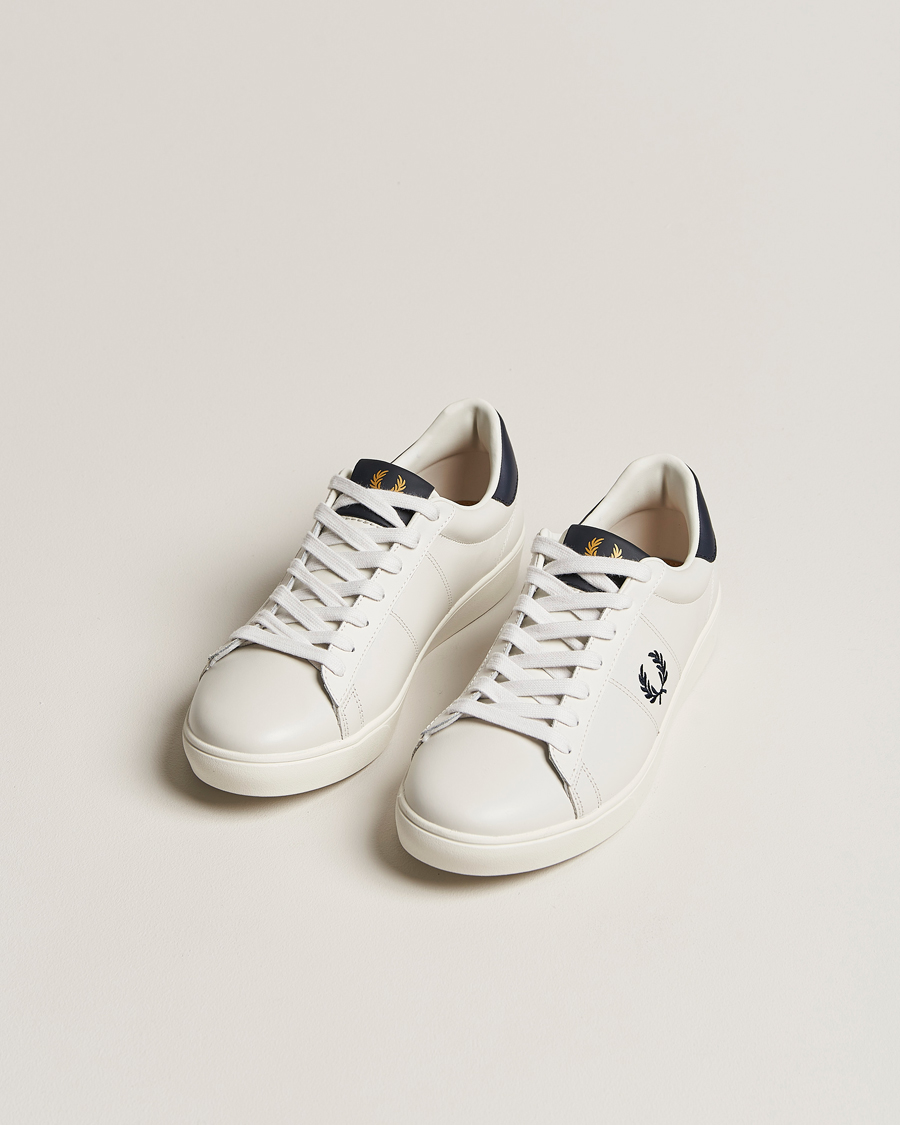 Herre | | Fred Perry | Spencer Leather Sneakers Porcelain/Navy