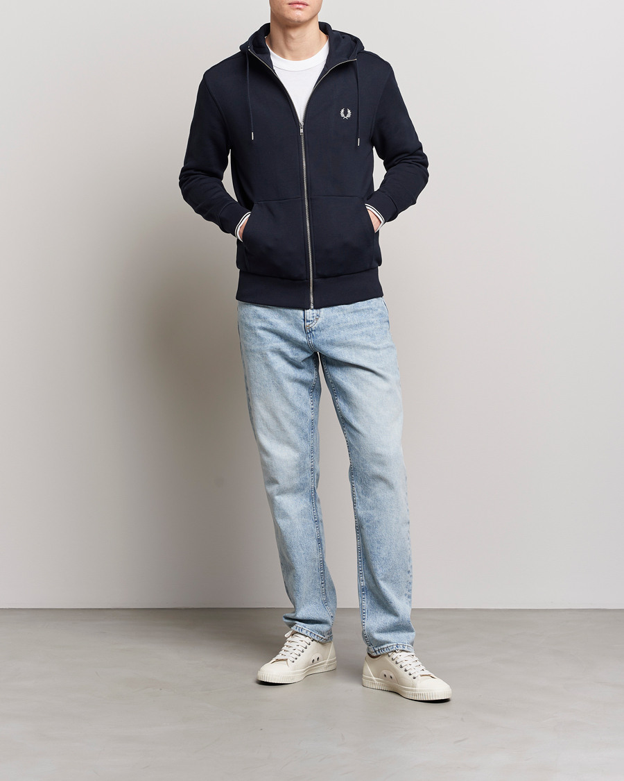 Herre | Gensere | Fred Perry | Full Zip Hooded Sweatshirt Navy